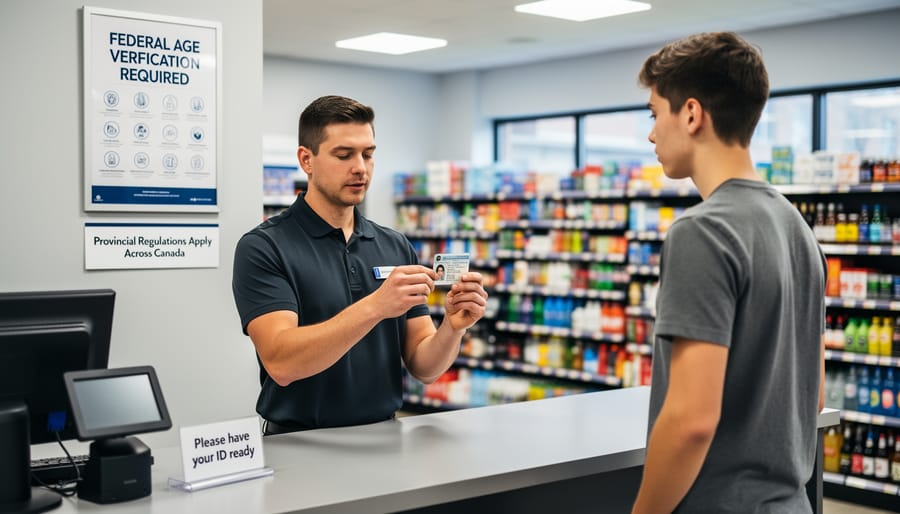 Licensed vape shop storefront with age verification signage